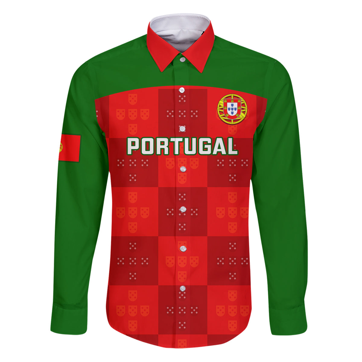 Custom Portugal Rugby Family Matching Puletasi Dress and Hawaiian Shirt Go Wolves Mix Coat Of Arms - Wonder Print Shop