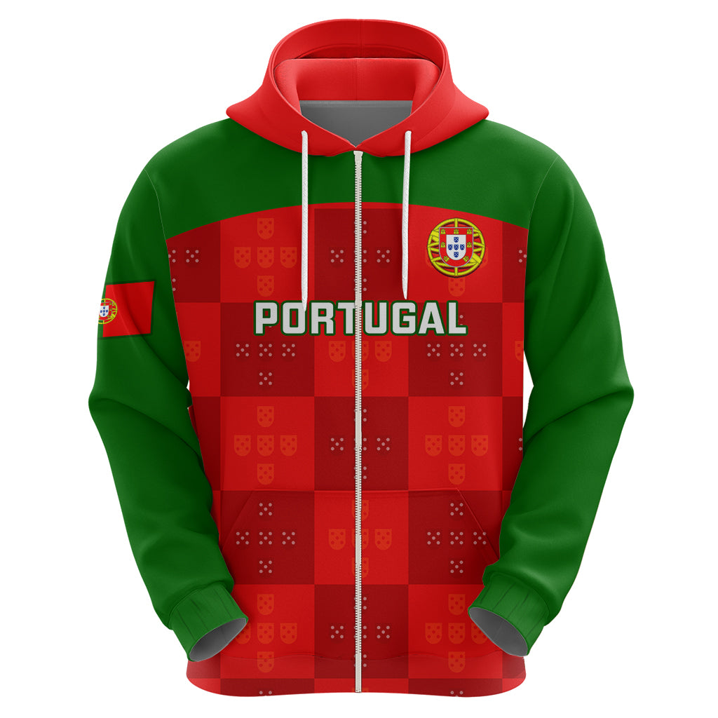 Custom Portugal Rugby Hoodie Go Wolves Mix Coat Of Arms - Wonder Print Shop
