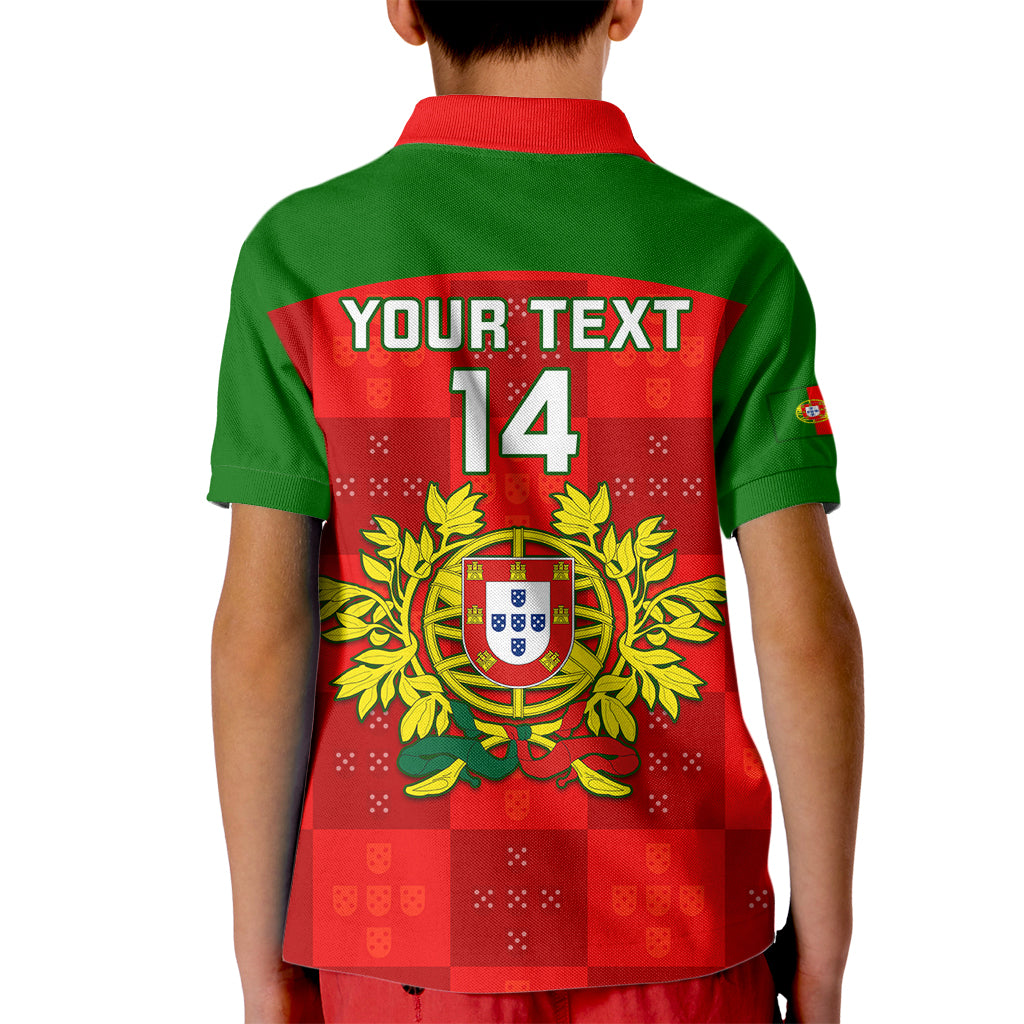 Custom Portugal Rugby Kid Polo Shirt Go Wolves Mix Coat Of Arms - Wonder Print Shop