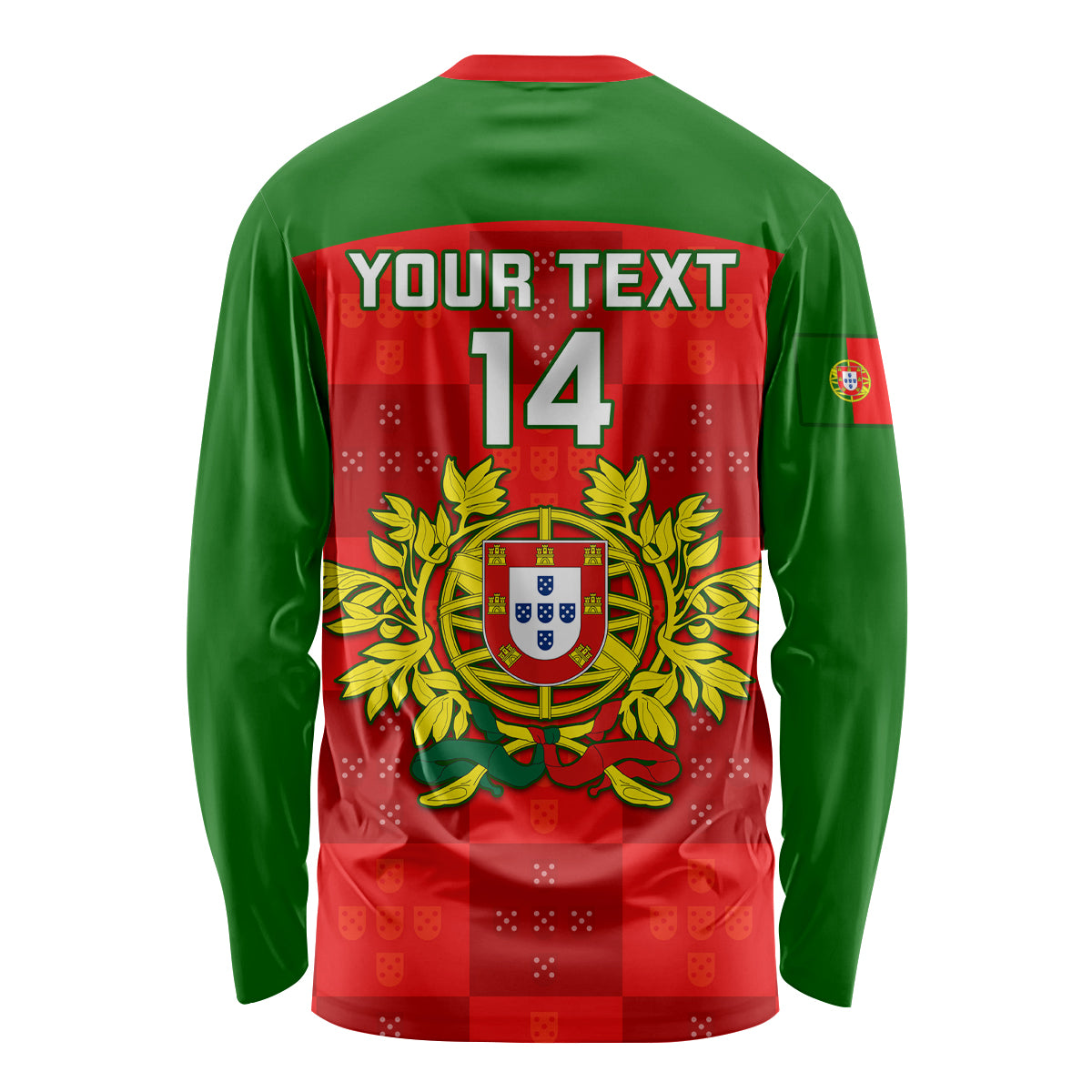Custom Portugal Rugby Long Sleeve Shirt Go Wolves Mix Coat Of Arms - Wonder Print Shop