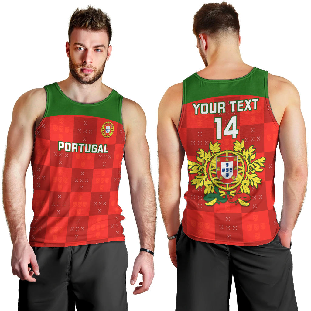 Custom Portugal Rugby Men Tank Top Go Wolves Mix Coat Of Arms - Wonder Print Shop