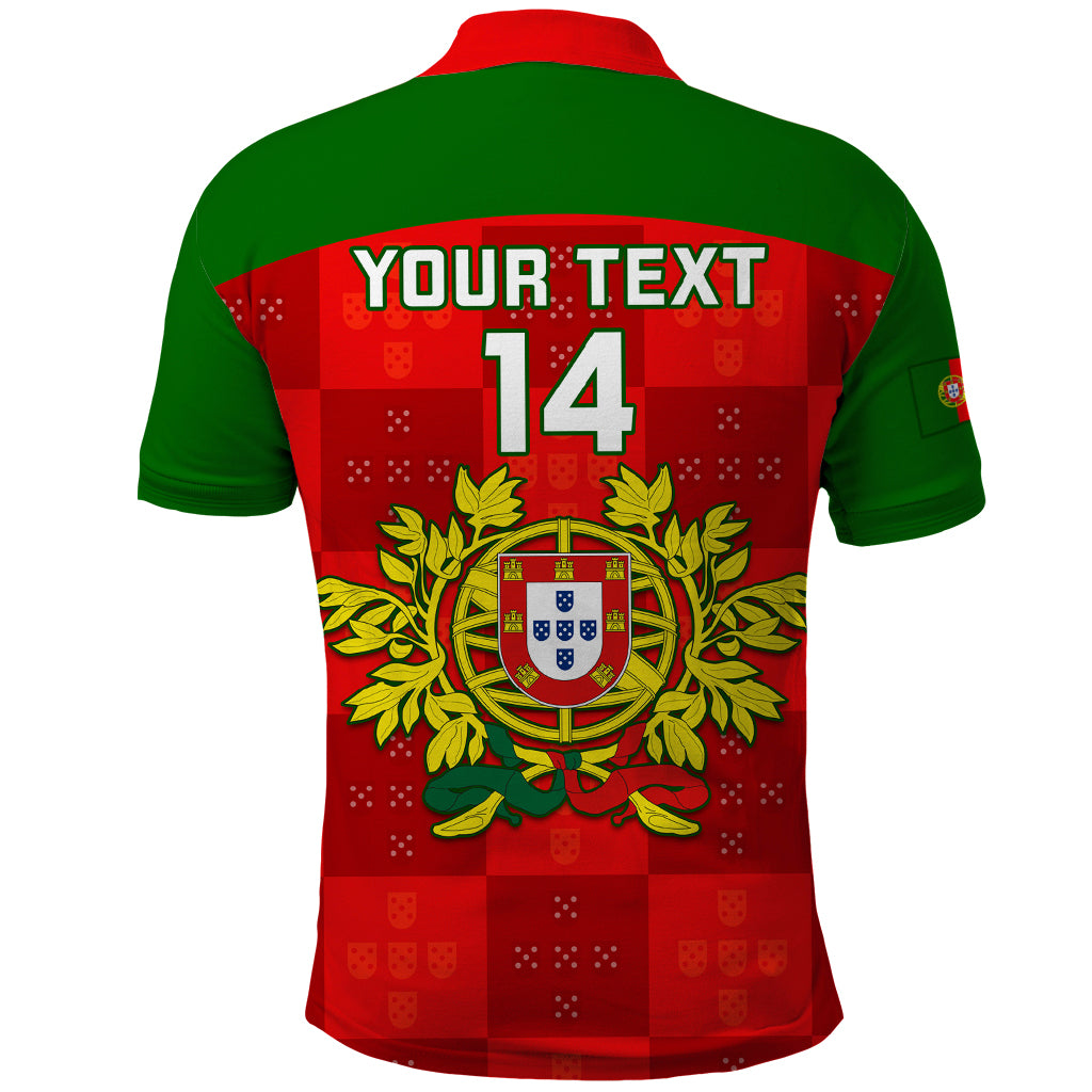 Custom Portugal Rugby Polo Shirt Go Wolves Mix Coat Of Arms - Wonder Print Shop