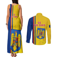 Romania Rugby Couples Matching Tank Maxi Dress and Long Sleeve Button Shirts Go The Oaks Grunge Style - Wonder Print Shop