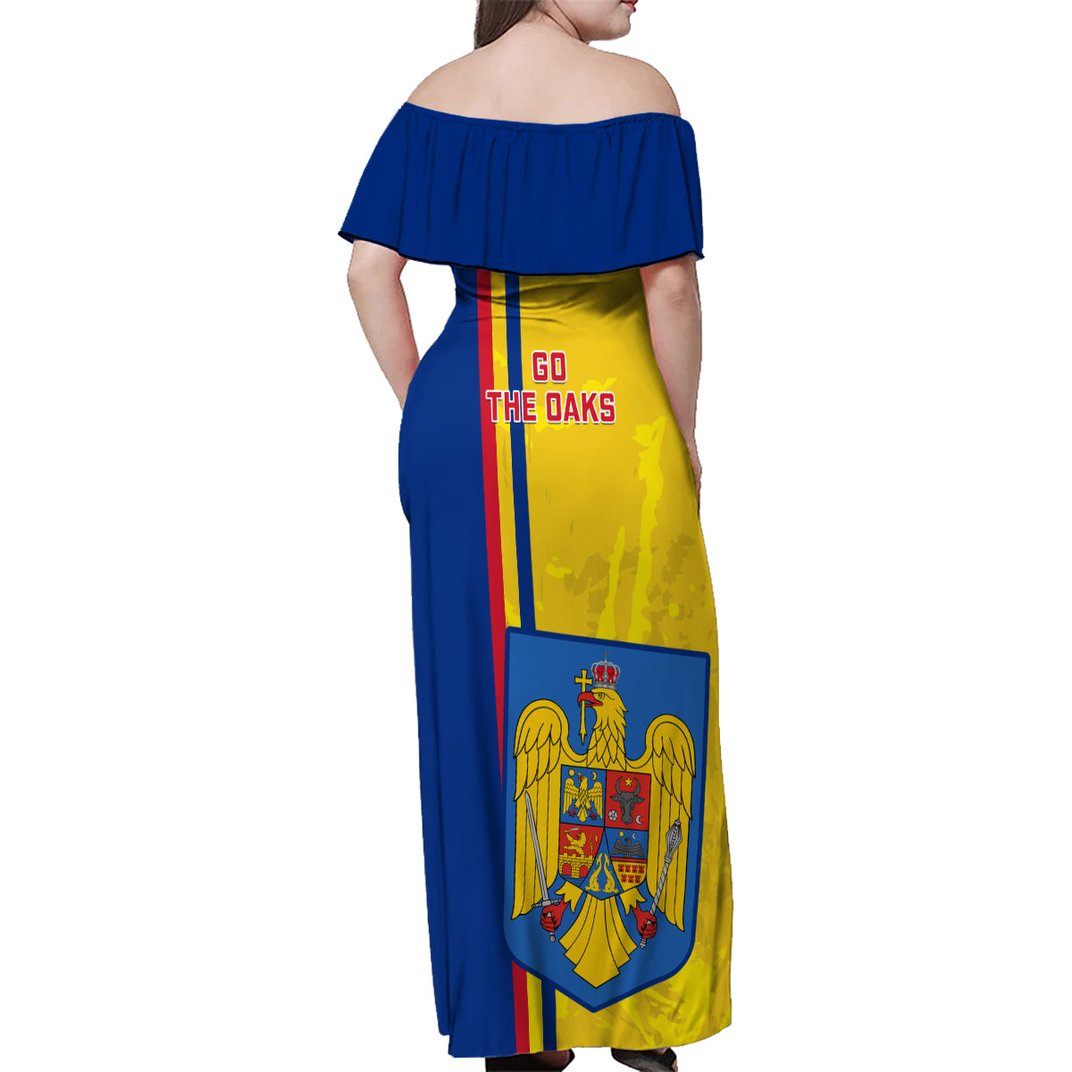 Romania Rugby Family Matching Off Shoulder Maxi Dress and Hawaiian Shirt Go The Oaks Grunge Style - Wonder Print Shop