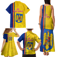 Romania Rugby Family Matching Tank Maxi Dress and Hawaiian Shirt Go The Oaks Grunge Style - Wonder Print Shop