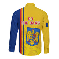 Romania Rugby Long Sleeve Button Shirt Go The Oaks Grunge Style - Wonder Print Shop