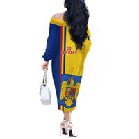 Romania Rugby Off The Shoulder Long Sleeve Dress Go The Oaks Grunge Style - Wonder Print Shop