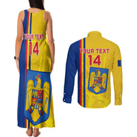 Custom Romania Rugby Couples Matching Tank Maxi Dress and Long Sleeve Button Shirts Go The Oaks Grunge Style - Wonder Print Shop