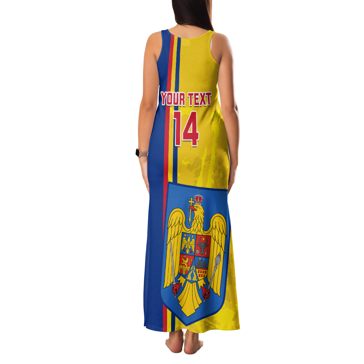 Custom Romania Rugby Family Matching Tank Maxi Dress and Hawaiian Shirt Go The Oaks Grunge Style - Wonder Print Shop