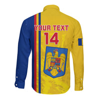 Custom Romania Rugby Long Sleeve Button Shirt Go The Oaks Grunge Style - Wonder Print Shop