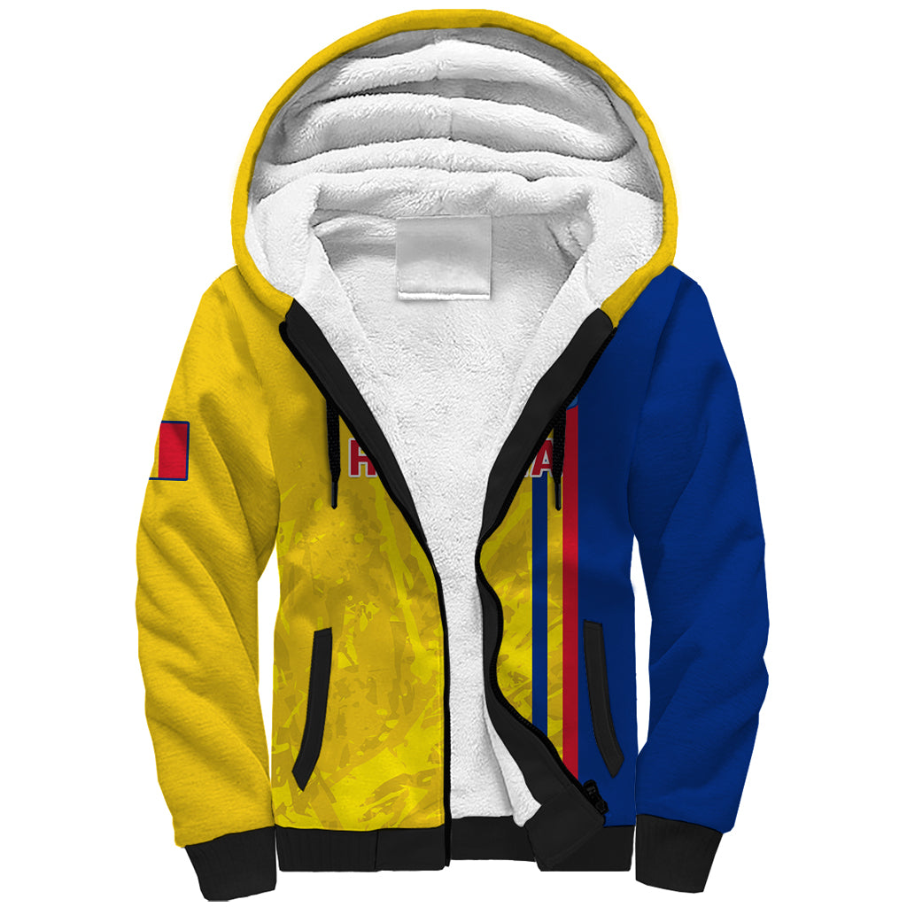 Custom Romania Rugby Sherpa Hoodie Go The Oaks Grunge Style - Wonder Print Shop