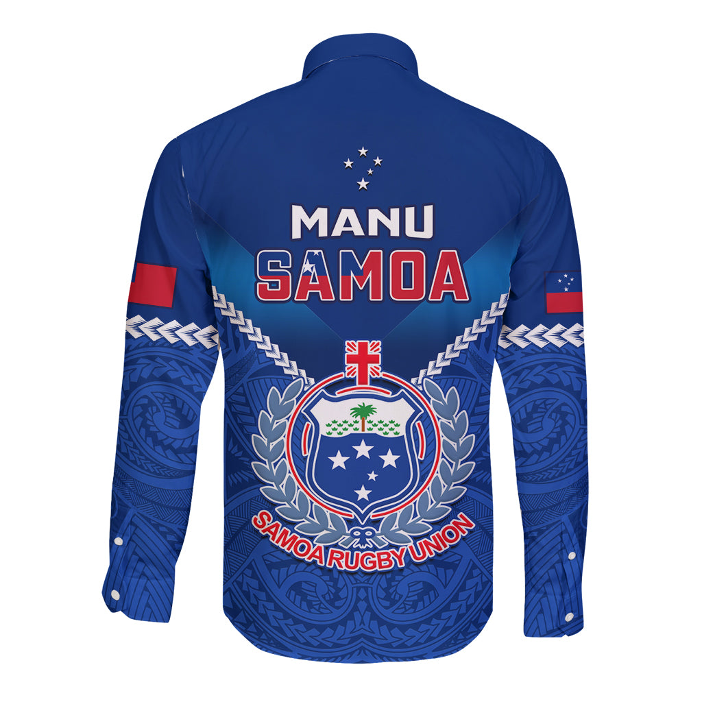 Samoa Rugby Long Sleeve Button Shirt 2023 Go Manu Samoa - Wonder Print Shop