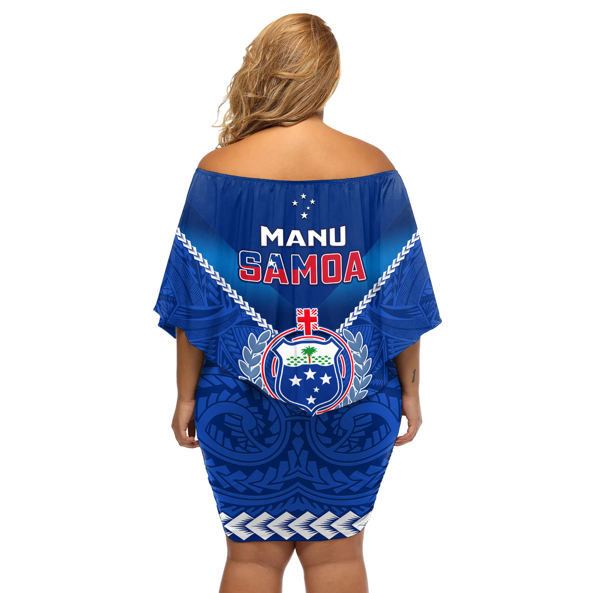 Samoa Rugby Off Shoulder Short Dress 2023 Go Manu Samoa - Wonder Print Shop
