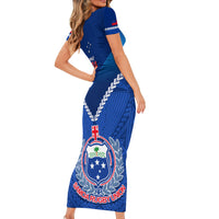 Samoa Rugby Short Sleeve Bodycon Dress 2023 Go Manu Samoa - Wonder Print Shop
