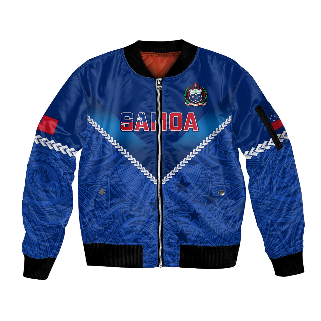Samoa Rugby Sleeve Zip Bomber Jacket 2023 Go Manu Samoa - Wonder Print Shop