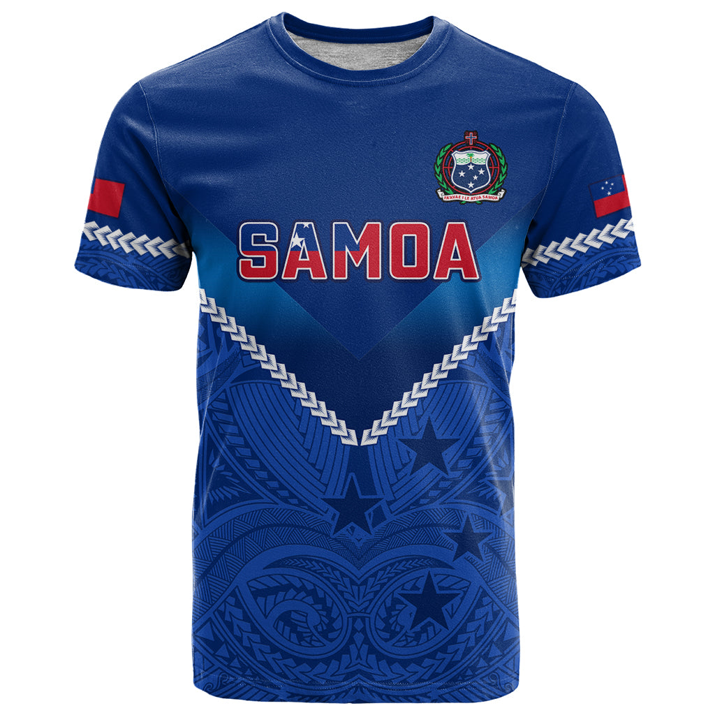 Samoa Rugby T Shirt 2023 Go Manu Samoa With Polynesian Tattoo LT14