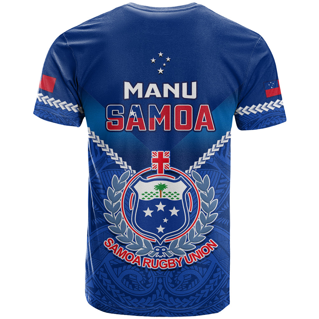 Samoa Rugby T Shirt 2023 Go Manu Samoa With Polynesian Tattoo - Wonder Print Shop