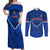 Custom Samoa Rugby Couples Matching Off Shoulder Maxi Dress and Long Sleeve Button Shirts 2023 Go Manu Samoa - Wonder Print Shop