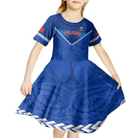 Custom Samoa Rugby Kid Short Sleeve Dress 2023 Go Manu Samoa - Wonder Print Shop