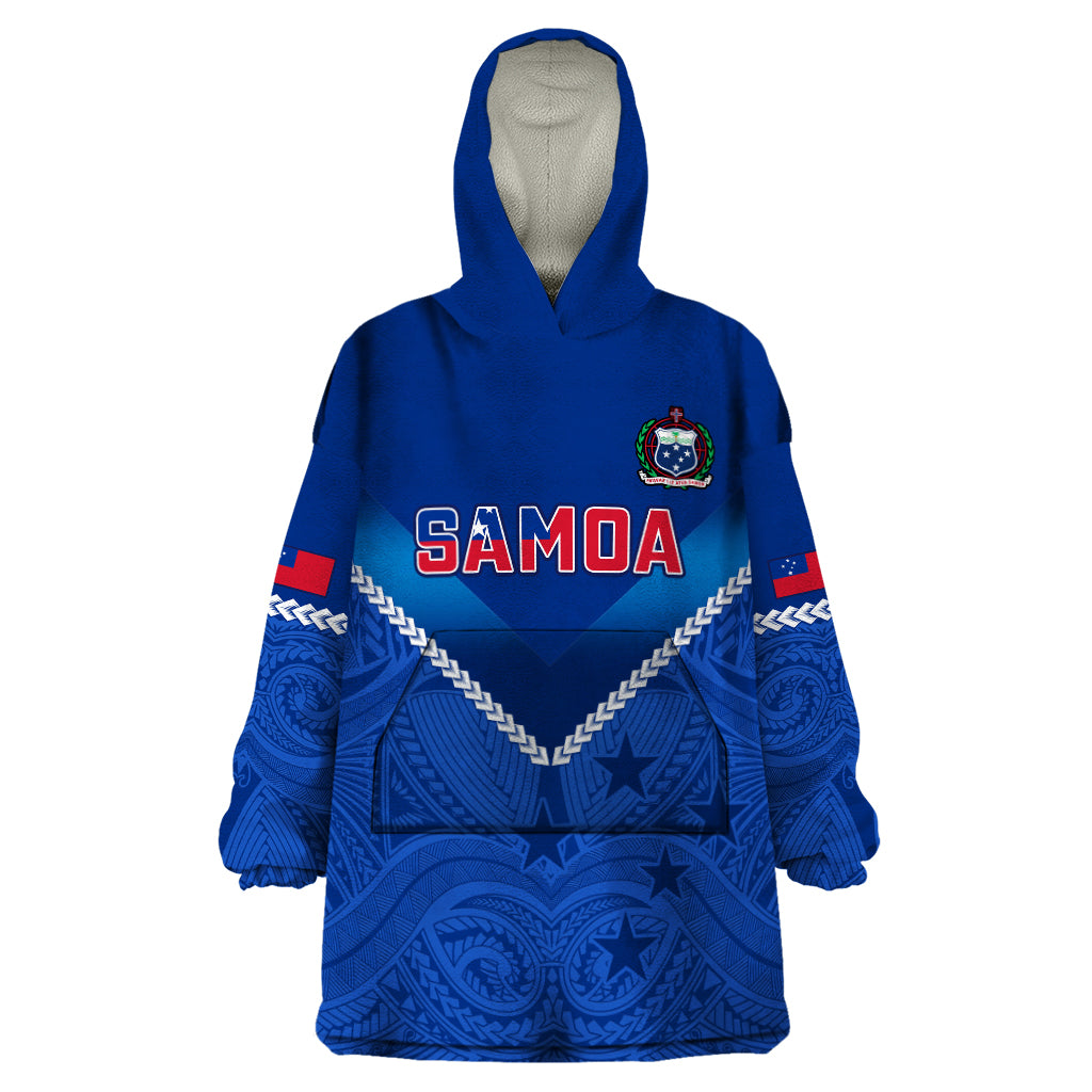Custom Samoa Rugby Wearable Blanket Hoodie 2023 Go Manu Samoa - Wonder Print Shop