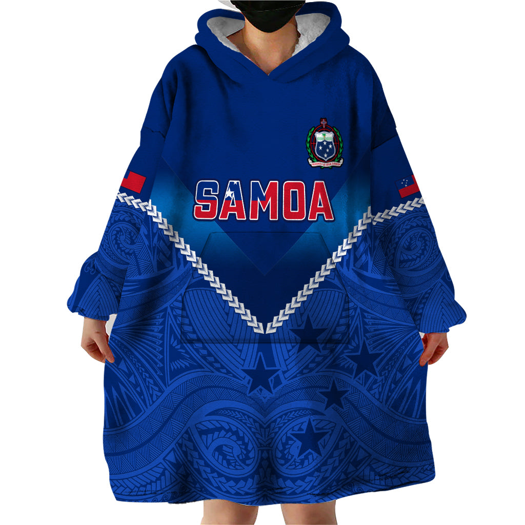 Custom Samoa Rugby Wearable Blanket Hoodie 2023 Go Manu Samoa - Wonder Print Shop