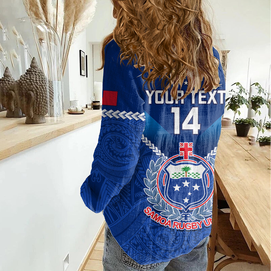 Custom Samoa Rugby Women Casual Shirt 2023 Go Manu Samoa - Wonder Print Shop