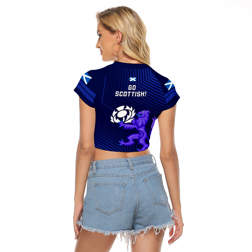Scotland Rugby Raglan Cropped T Shirt 2023 Go Scottish - Wonder Print Shop