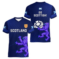 Scotland Rugby Women V Neck T Shirt 2023 Go Scottish - Wonder Print Shop