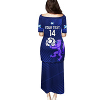 Custom Scotland Rugby Family Matching Puletasi Dress and Hawaiian Shirt 2023 Go Scottish - Wonder Print Shop