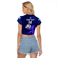 Custom Scotland Rugby Raglan Cropped T Shirt 2023 Go Scottish - Wonder Print Shop