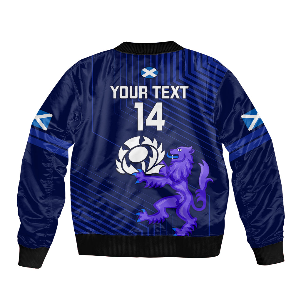 Custom Scotland Rugby Sleeve Zip Bomber Jacket 2023 Go Scottish - Wonder Print Shop