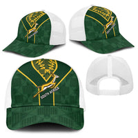 South Africa Rugby Baseball Net Cap Go Champions Springboks Kente Pattern
