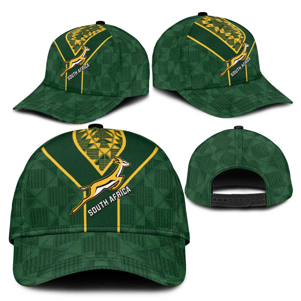 South Africa Rugby Classic Cap Go Champions Springboks Kente Pattern