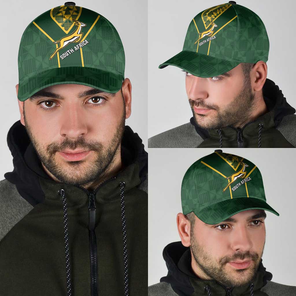 South Africa Rugby Classic Cap Go Champions Springboks Kente Pattern