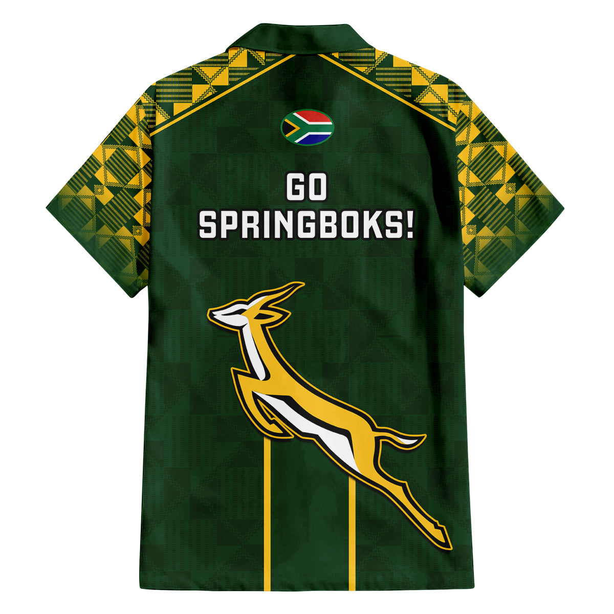 South Africa Rugby Family Matching Off Shoulder Short Dress and Hawaiian Shirt 2023 Go Champions World Cup Springboks - Wonder Print Shop