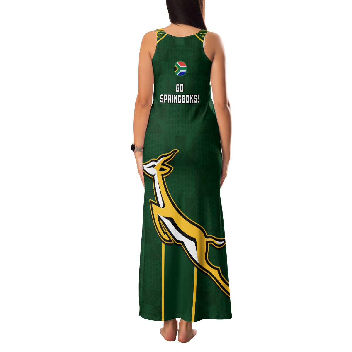 South Africa Rugby Family Matching Tank Maxi Dress and Hawaiian Shirt 2023 Go Champions World Cup Springboks - Wonder Print Shop