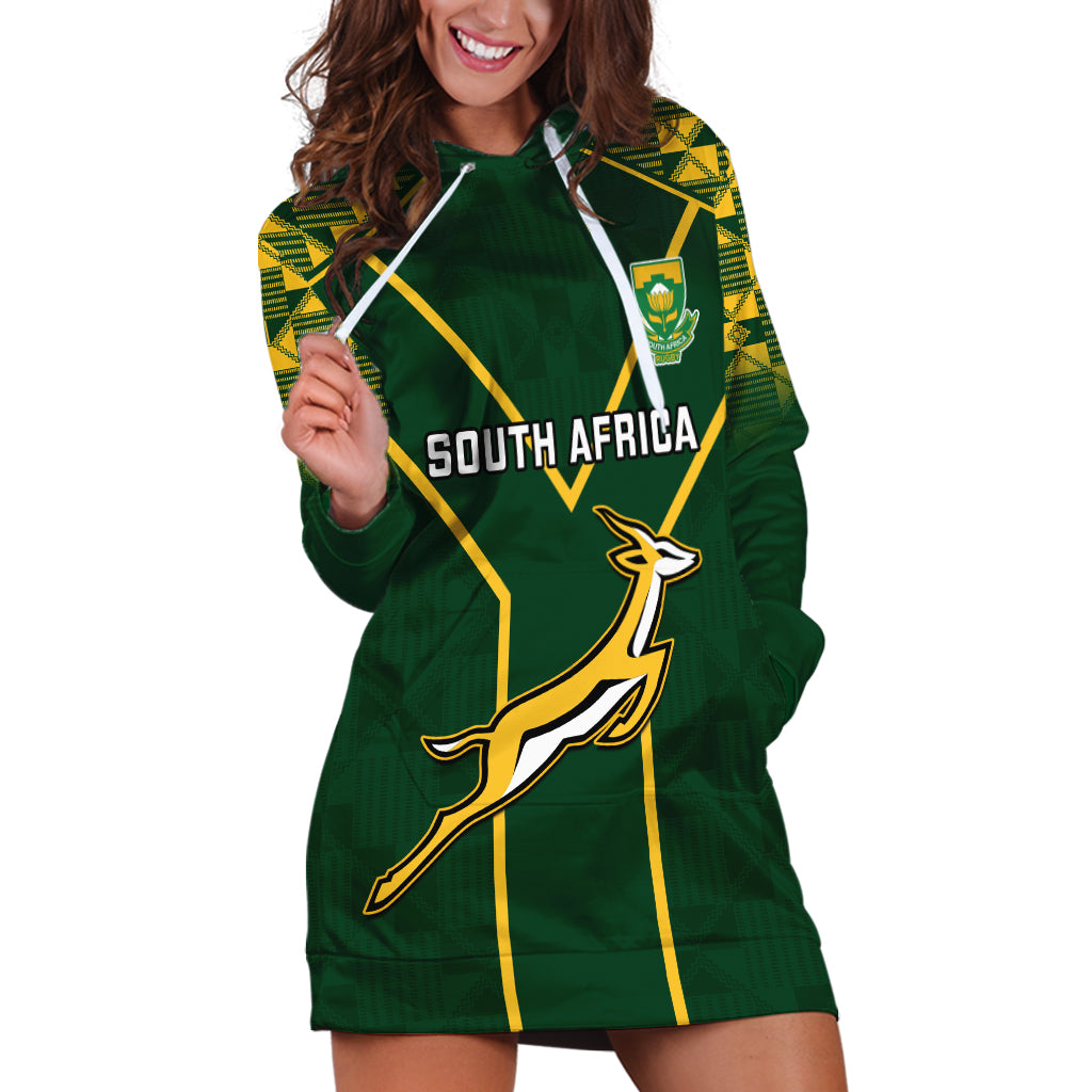 South Africa Rugby Hoodie Dress 2023 Go Champions World Cup Springboks - Wonder Print Shop
