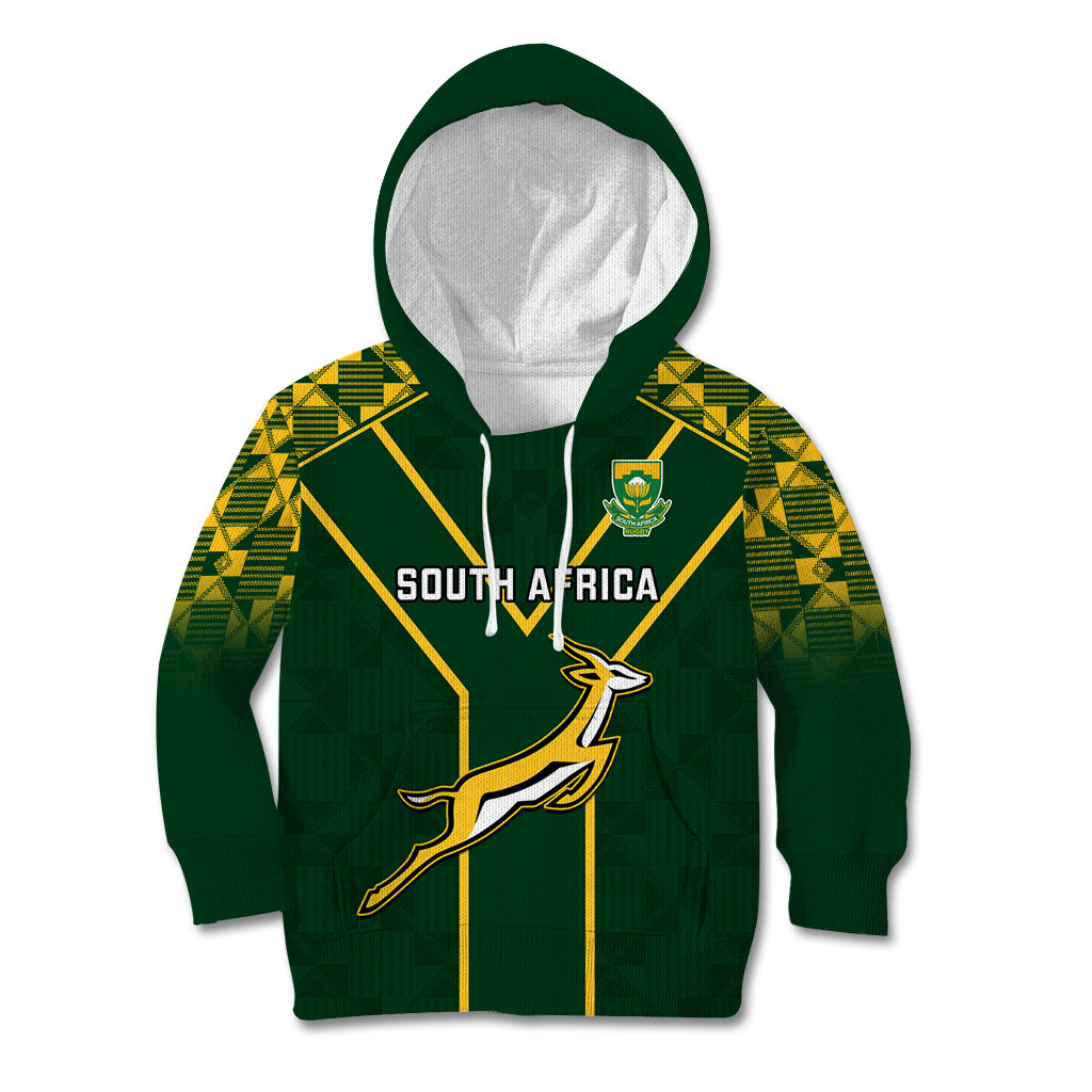 Personalised South Africa Rugby Kid Hoodie 2023 Go Springboks World Cup - Wonder Print Shop