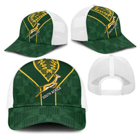 South Africa Rugby Mesh Trucker Cap Go Champions Springboks Kente Pattern