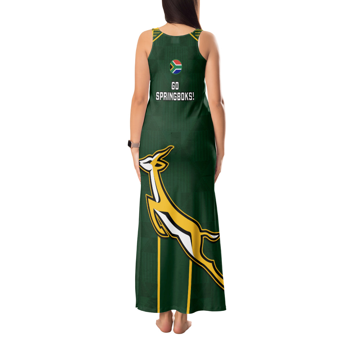 South Africa Rugby Tank Maxi Dress 2023 Go Champions World Cup Springboks - Wonder Print Shop