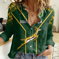 South Africa Rugby Women Casual Shirt 2023 Go Springboks World Cup - Wonder Print Shop