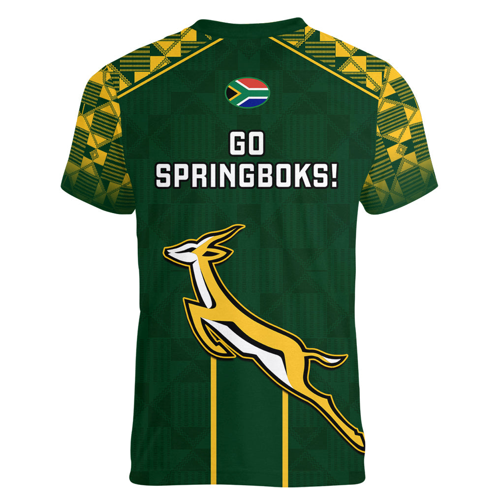 South Africa Rugby Women V Neck T Shirt 2023 Go Springboks World Cup - Wonder Print Shop