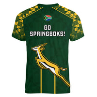 South Africa Rugby Women V Neck T Shirt 2023 Go Springboks World Cup - Wonder Print Shop