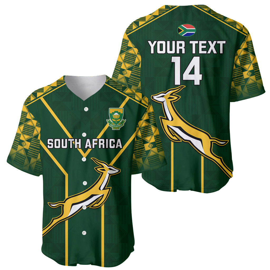 Personalised South Africa Rugby Baseball Jersey 2023 Go Springboks World Cup LT14