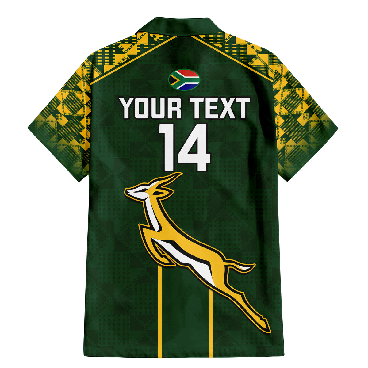 Custom South Africa Rugby Family Matching Mermaid Dress and Hawaiian Shirt 2023 Go Champions World Cup Springboks - Wonder Print Shop