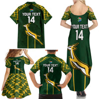 Custom South Africa Rugby Family Matching Summer Maxi Dress and Hawaiian Shirt 2023 Go Champions World Cup Springboks - Wonder Print Shop