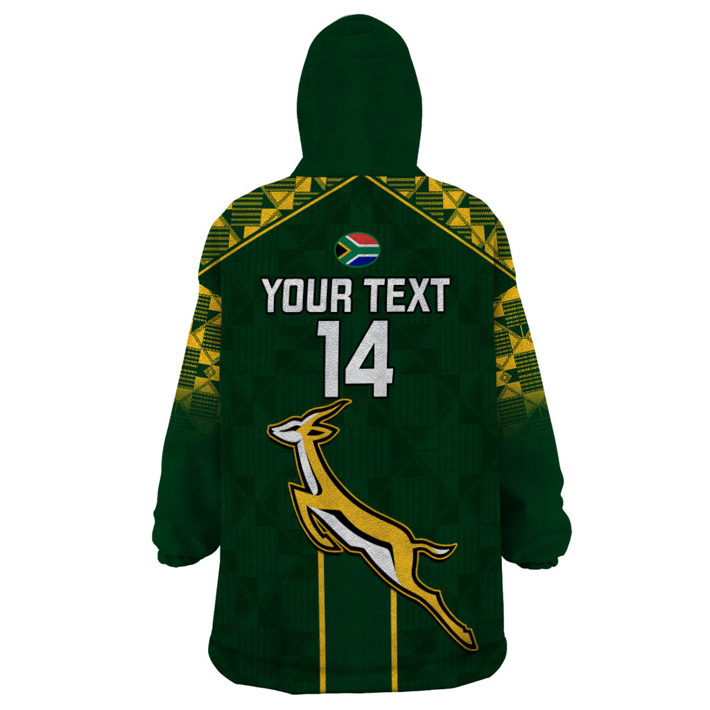 Custom South Africa Rugby Wearable Blanket Hoodie 2023 Go Champions World Cup Springboks - Wonder Print Shop