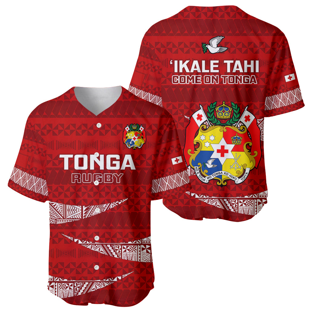 Tonga Rugby Baseball Jersey 2023 Ikale Tahi Tongan Ngatu Pattern - Wonder Print Shop