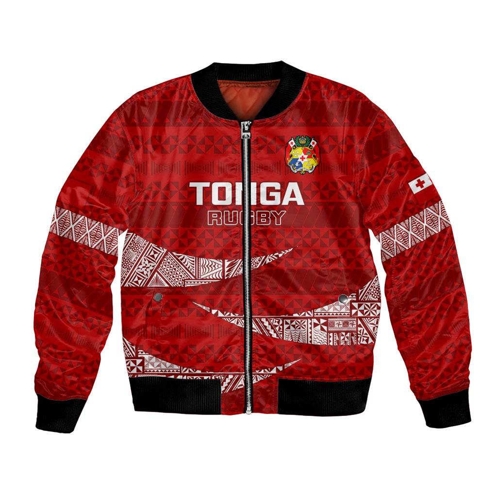 Tonga Rugby Bomber Jacket 2023 Ikale Tahi Tongan Ngatu Pattern - Wonder Print Shop