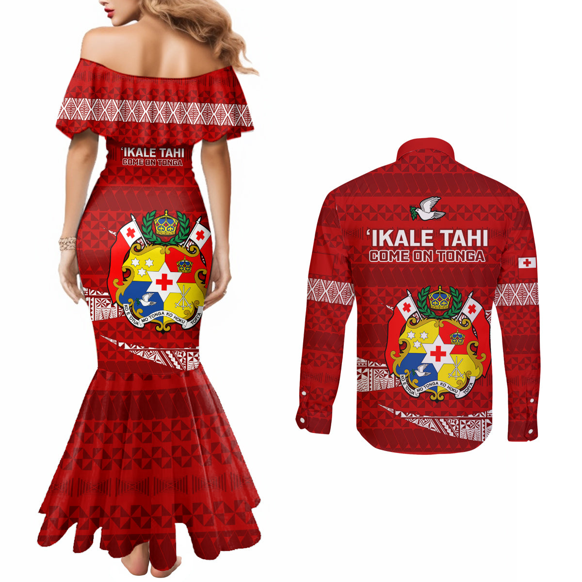 tonga-rugby-couples-matching-mermaid-dress-and-long-sleeve-button-shirts-2023-ikale-tahi-tongan-ngatu-pattern